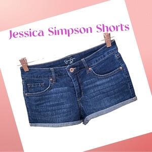Jessica Simpson Charmer roll-cuff denim Jean shorts with stretch in size 2/26.